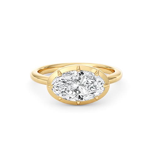Button Back Prong Engagement Ring In Yellow Gold