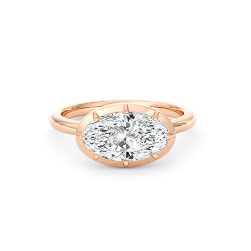 Button Back Prong Engagement Ring In Rose Gold