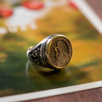 Unique custom coin ring set with a Hobo Nickel