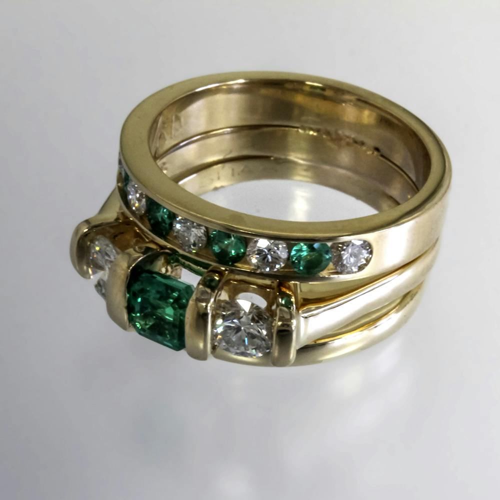 Emerald and diamond ring completed repaired.