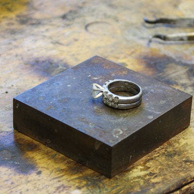 After two rings have been soldered together