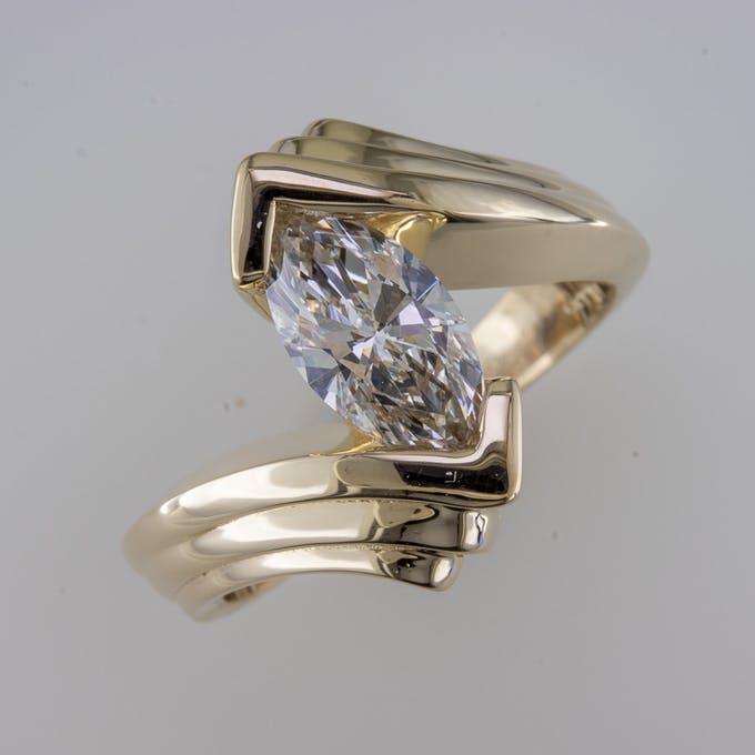 Marquise Bypass Ring