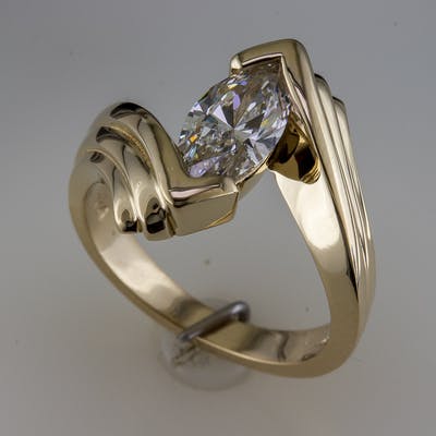 Marquise Bypass Ring 3/4 angle