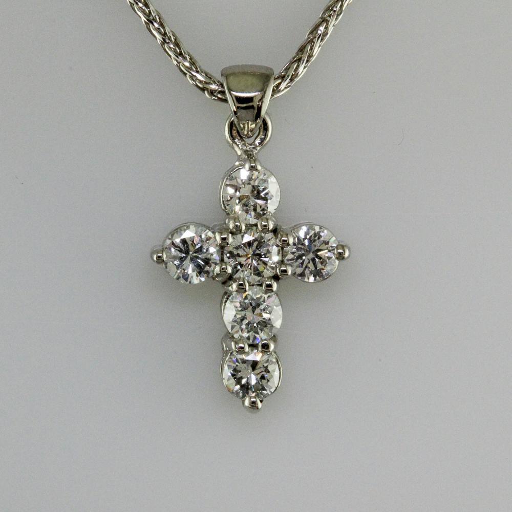 Minimal Diamond Cross Pendant